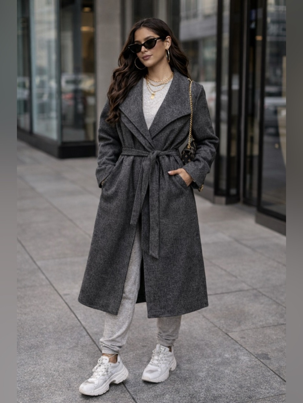 Tahari Wool Coat / Charcoal